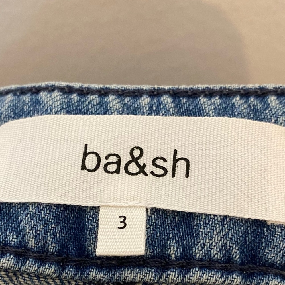 Ba&sh Saxo Pleated Wide Leg Organic Cotton Blue Denim High Waist Jean Trousers - Picture 7 of 9
